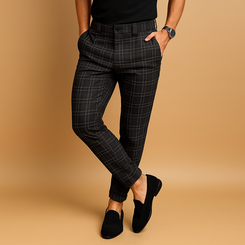 Casual checkered pants for men | Damian