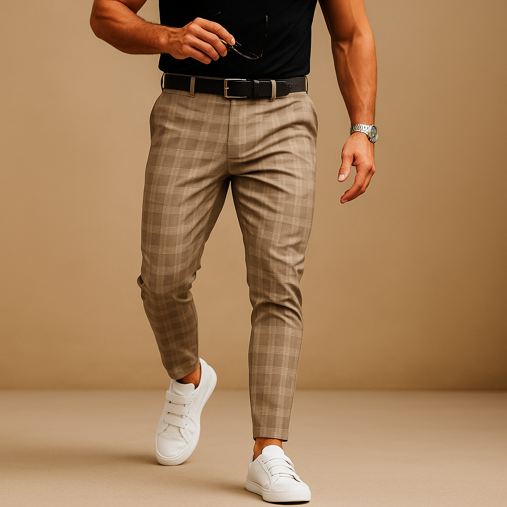 Casual checkered pants for men | Damian