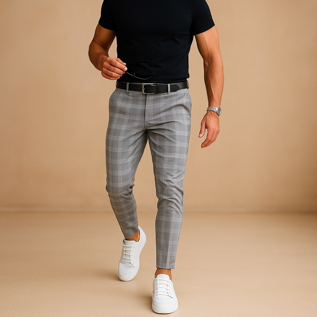 Casual checkered pants for men | Damian