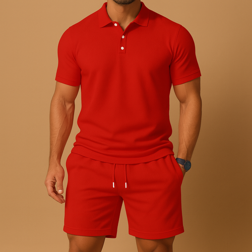 Casual polo shirt and shorts summer set for men | Elliot