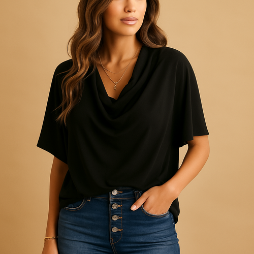 Chiffon blouse with batwing sleeves for women | Amelia