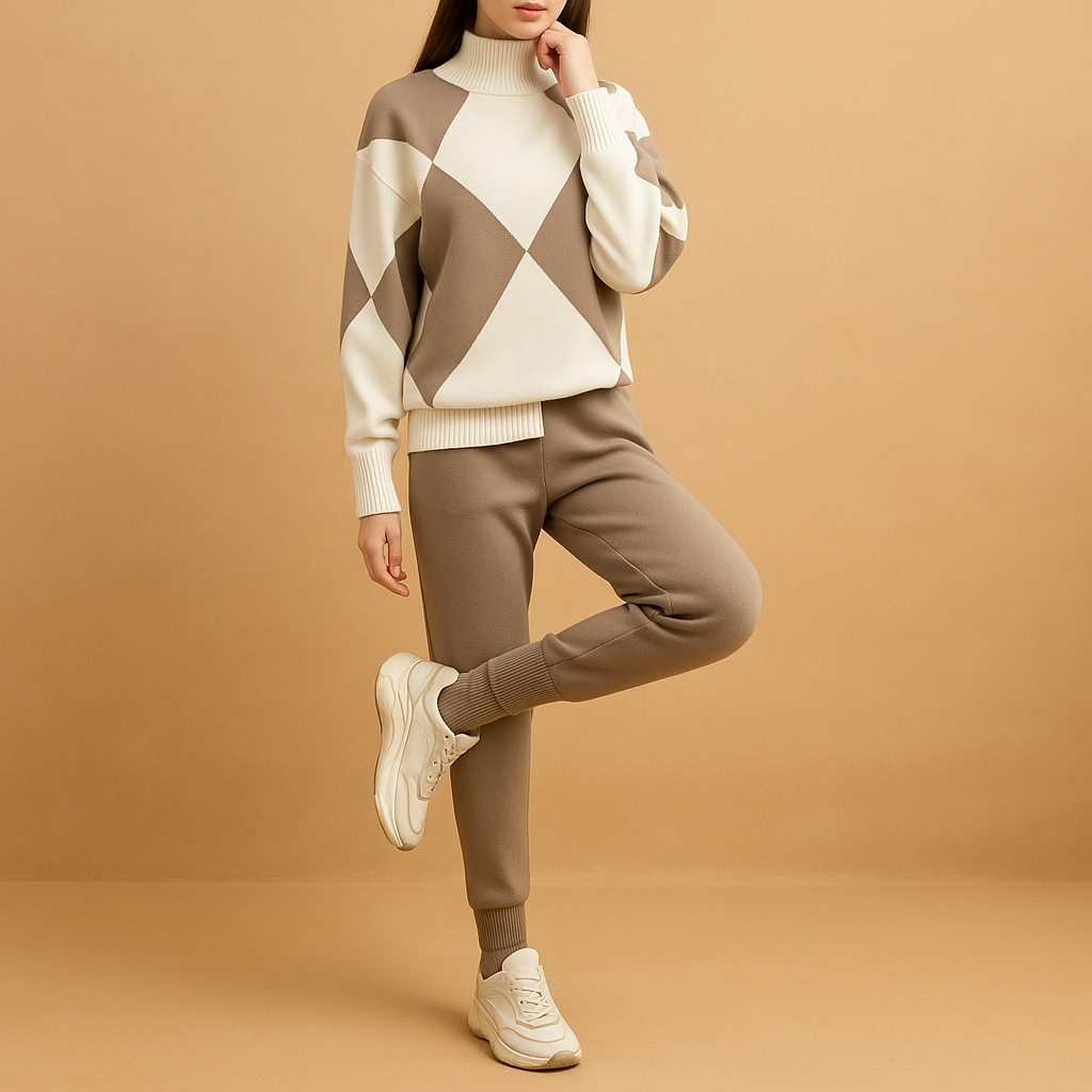 Comfortable sweatshirt and jogger pants lounge set for women | Harper