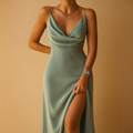 Elegant V-neck maxi dress for women | Celeste