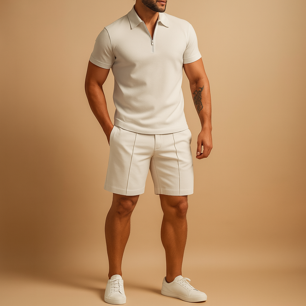 Elegant polo and shorts summer set for men | Marcus