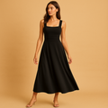 Elegant square neck midi dress for women | Felicity