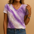 Gradient V-neck summer blouse for women | Ruby