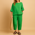 Light shirt and ankle-length pants summer set for women | Hazel