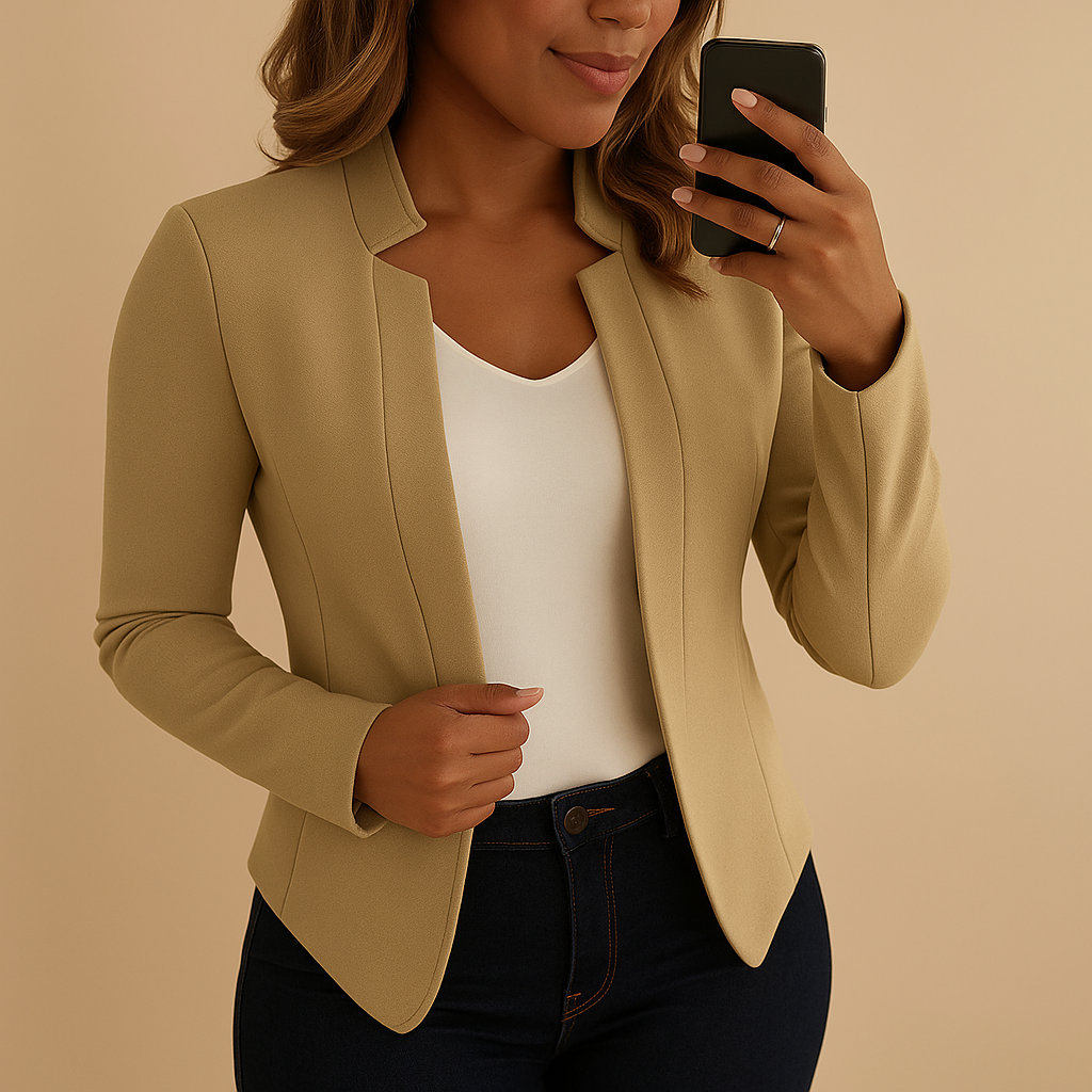 Lightweight blazer with lapel collar for women | Amelia