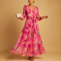 Long summer dress with long sleeves for women | Amelia