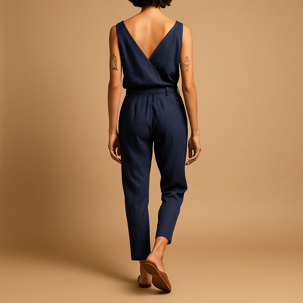 Loose V-neck jumpsuit for women | Hazel