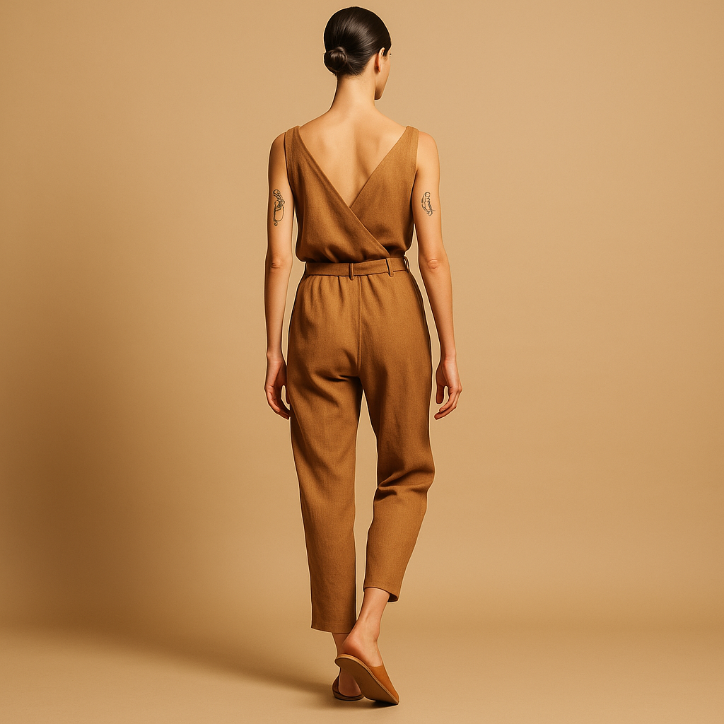 Loose V-neck jumpsuit for women | Hazel