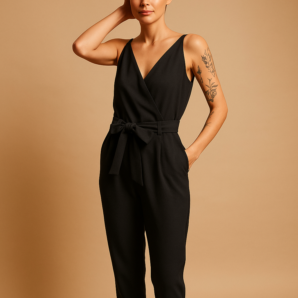 Loose V-neck jumpsuit for women | Hazel