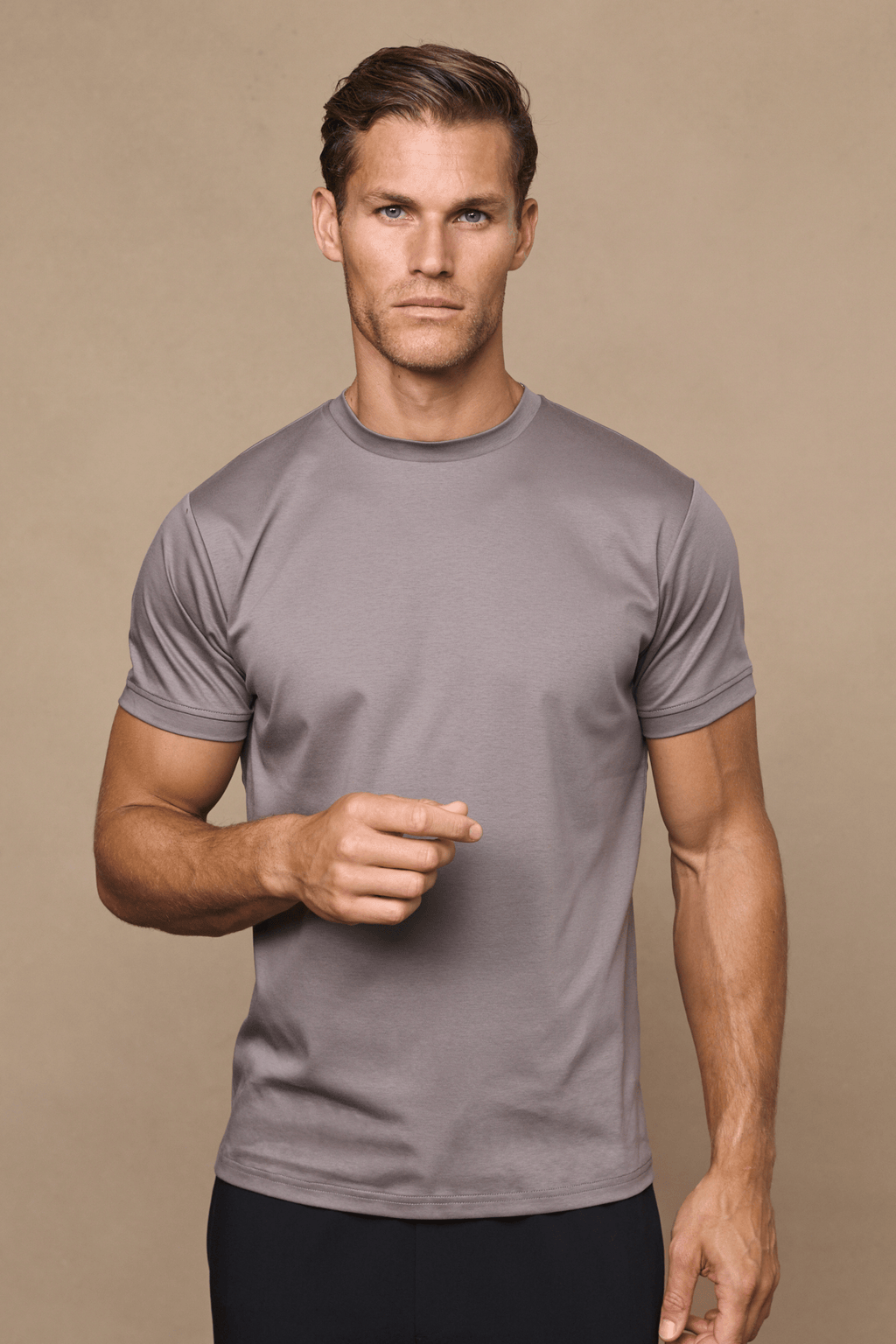 Luxe Mercerised T-Shirt - Mushroom