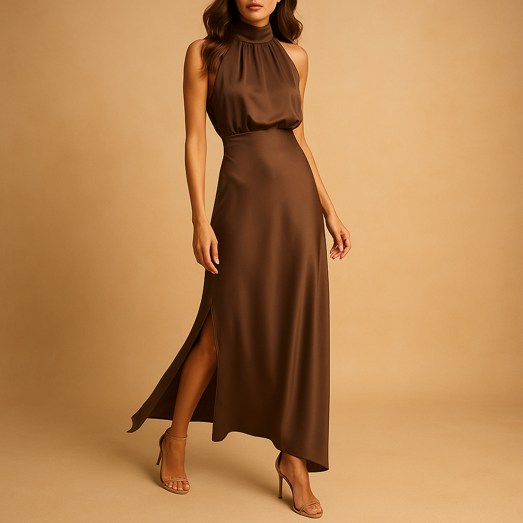 Maxi dress with slit for women | Celeste