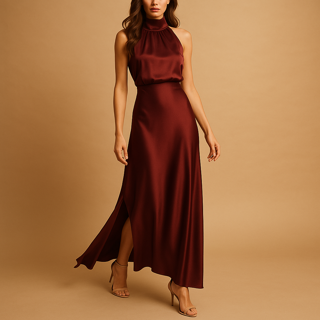 Maxi dress with slit for women | Celeste