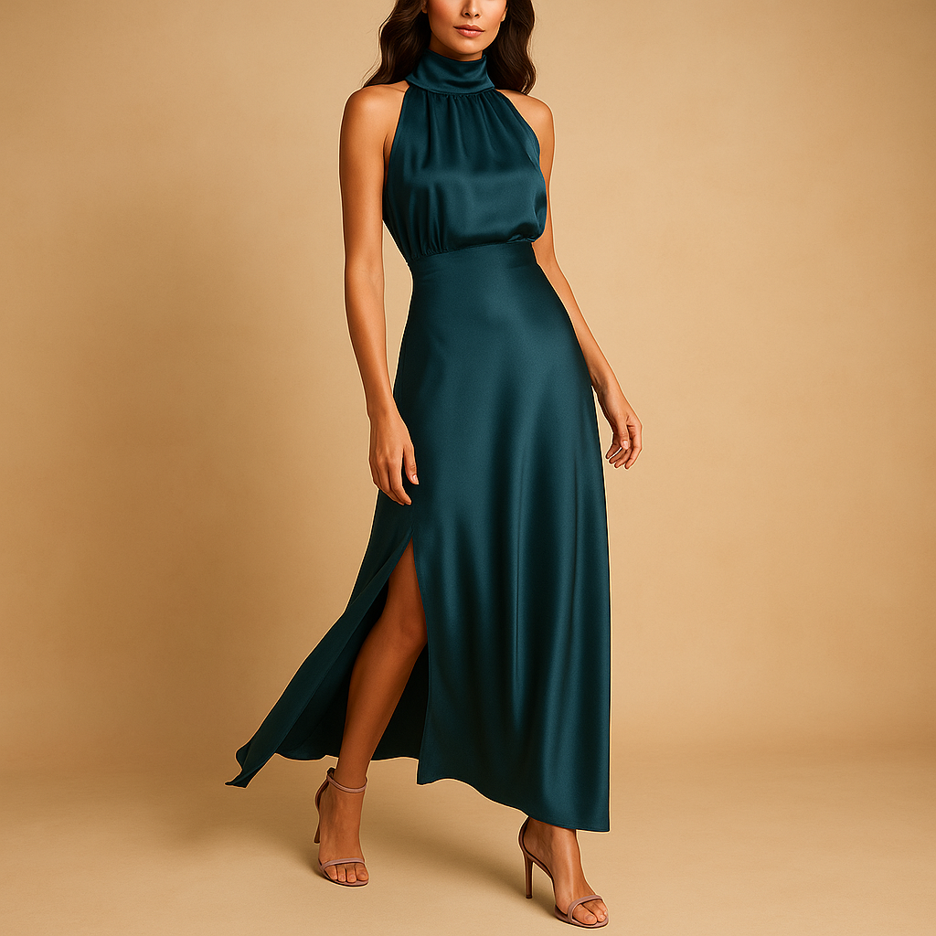 Maxi dress with slit for women | Celeste