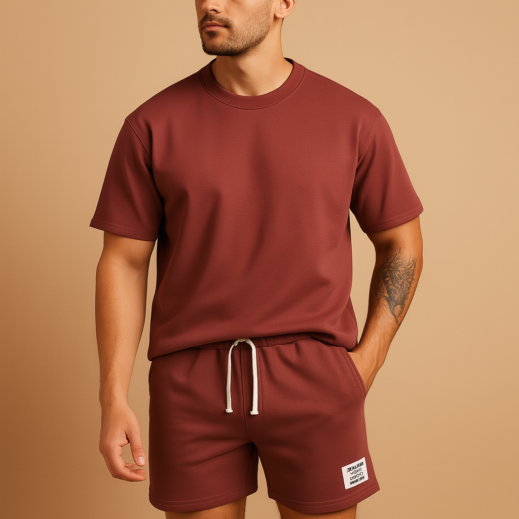 Minimalist T-shirt and shorts summer set for men | Dylan