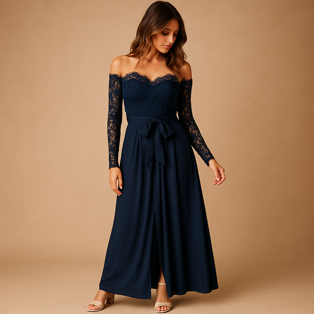 Off-shoulder lace jumpsuit for women | Serena