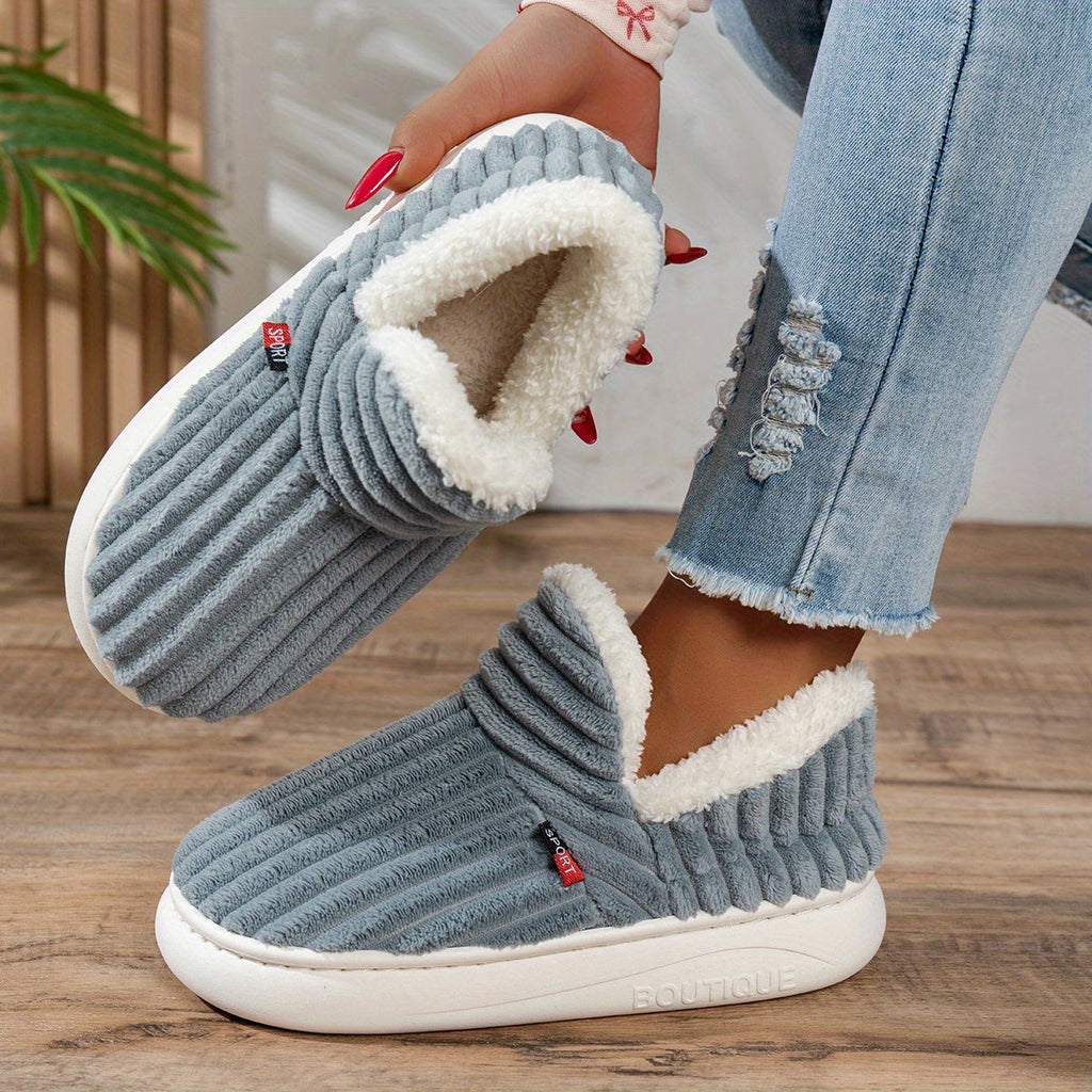 Plush Indoor Slippers – Soft Cozy House Slippers with Non-Slip Sole and Slip-On Fit