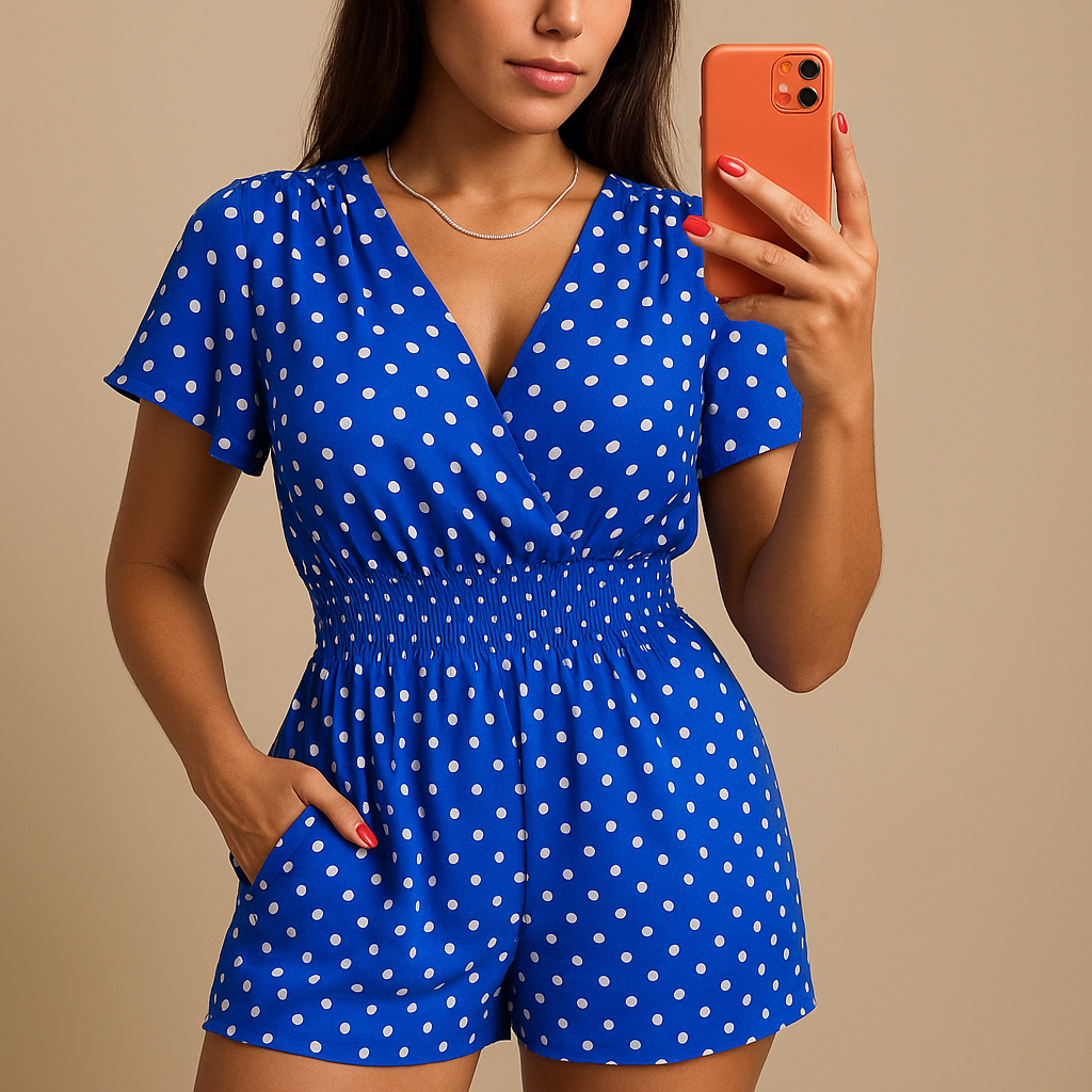 Polkadot summer jumpsuit for women | Hazel