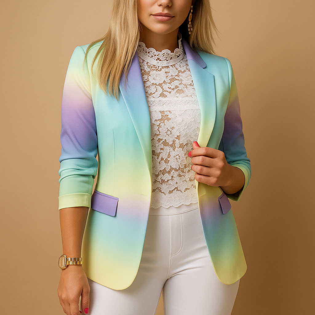 Printed shawl-collar blazer for women | Avery