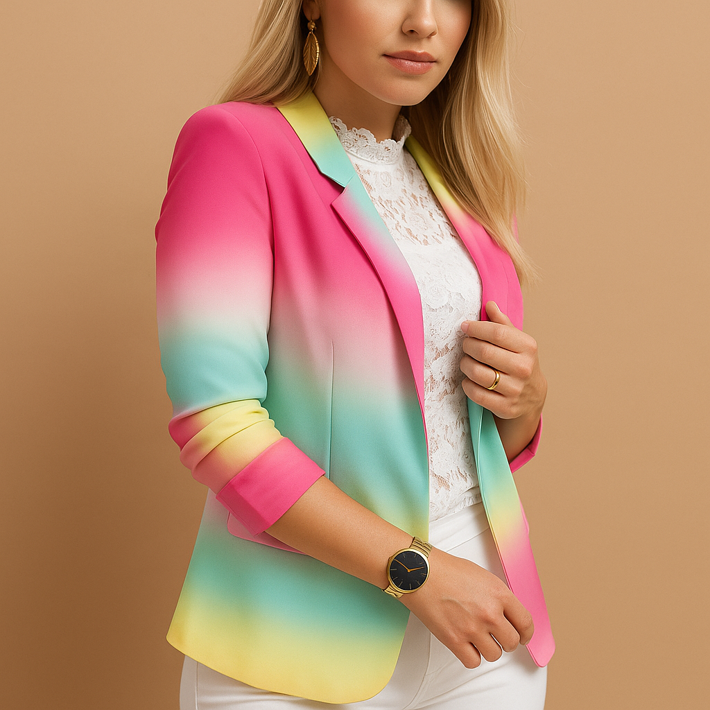 Printed shawl-collar blazer for women | Avery