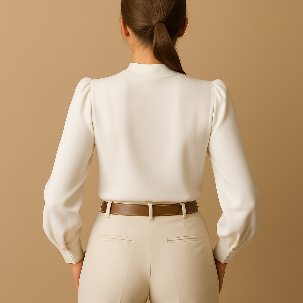 Ruffled high-neck blouse for women | Clara