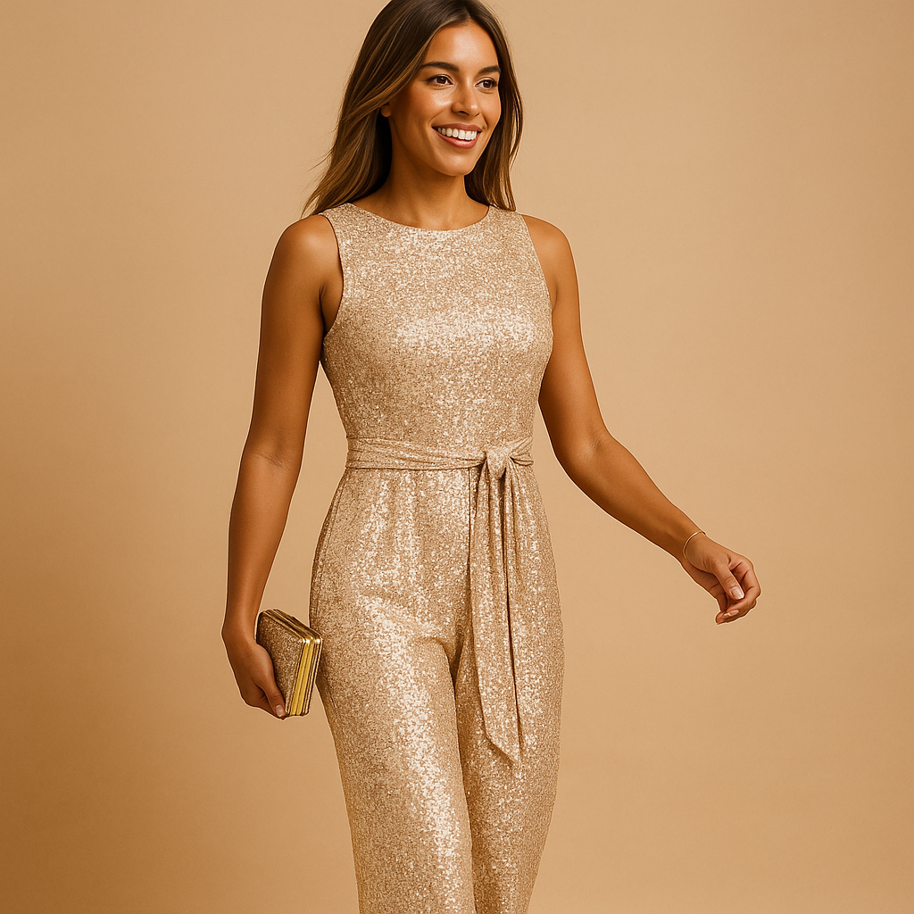 Sequin sleeveless jumpsuit for women | Giselle