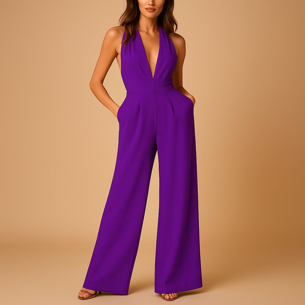 Sleeveless V-neck jumpsuit for women | Adriana