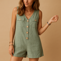 Sleeveless linen jumpsuit for women | Isla