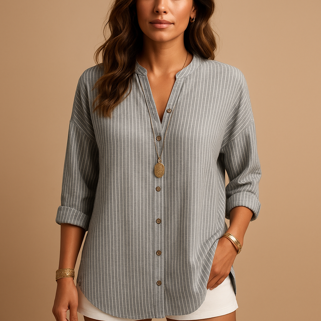 Striped V-neck shirt for women | Clara