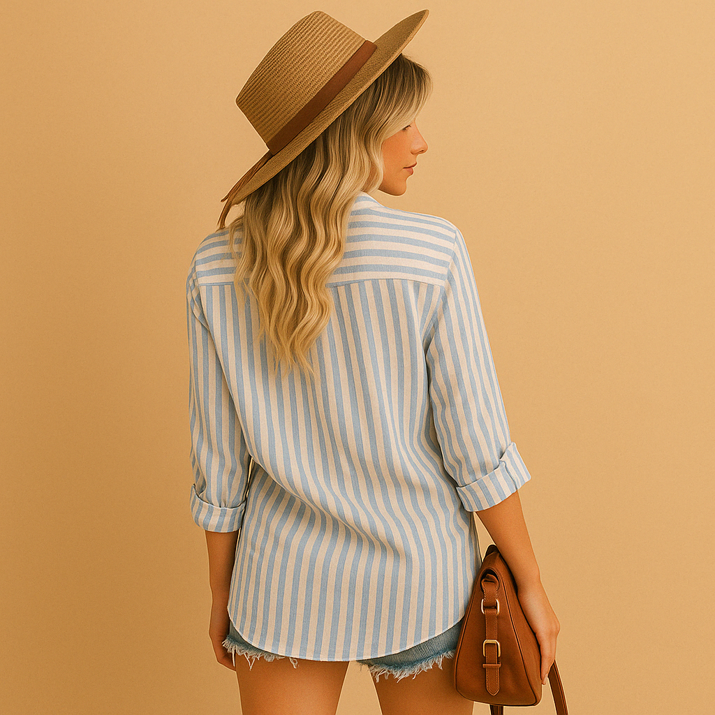 Striped long sleeve blouse for women | Liana