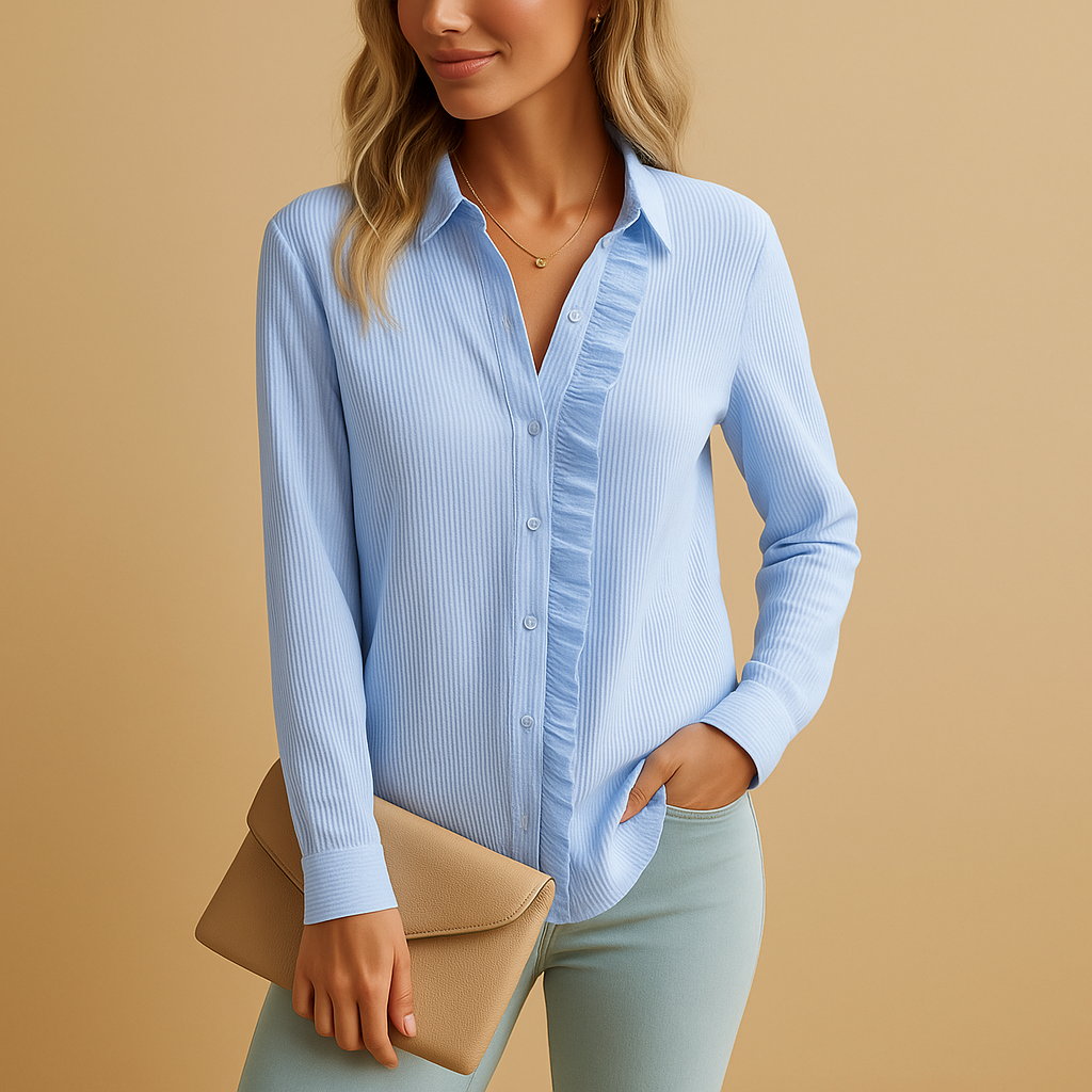 Striped ruffle blouse for women | Lillian