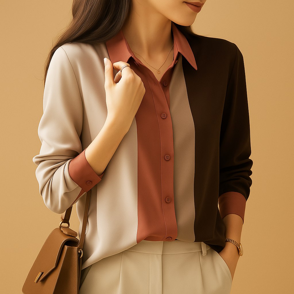 Striped satin blouse for women | Clarissa