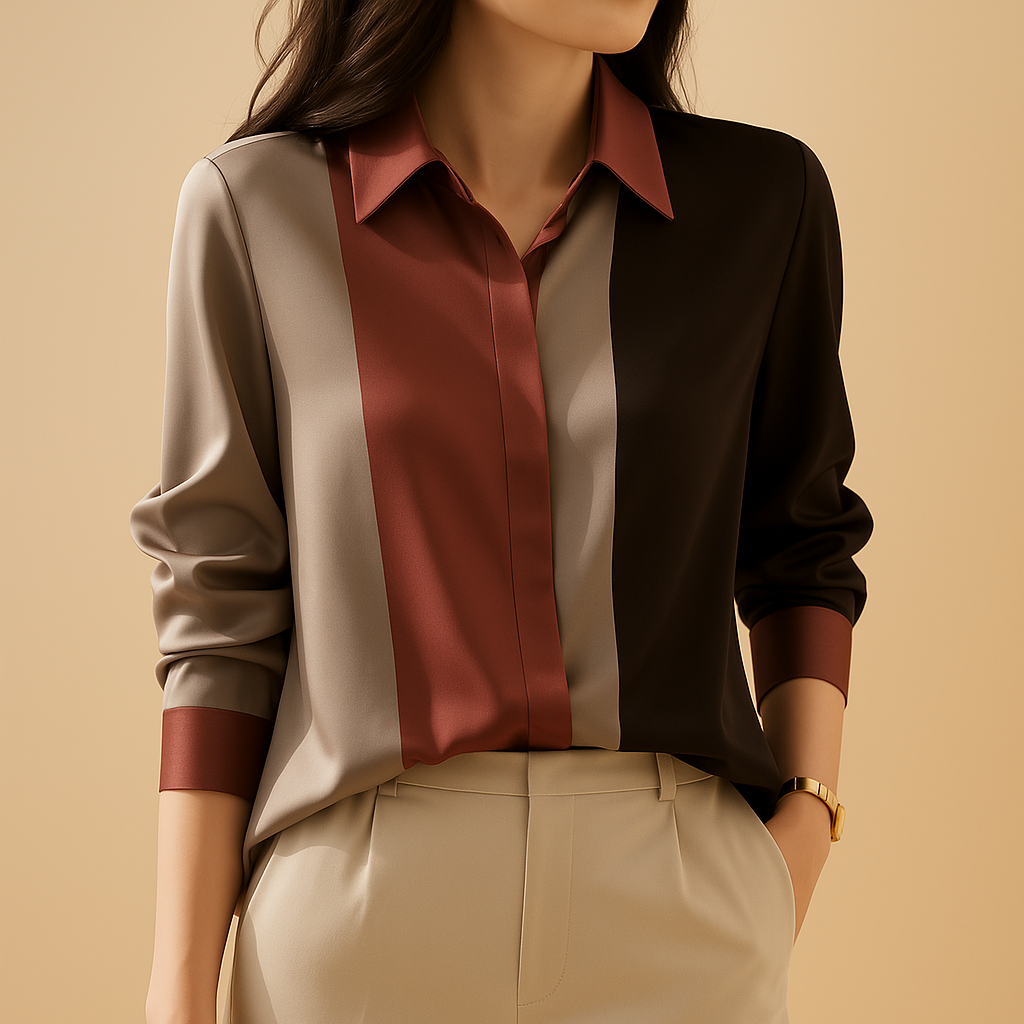 Striped satin blouse for women | Clarissa