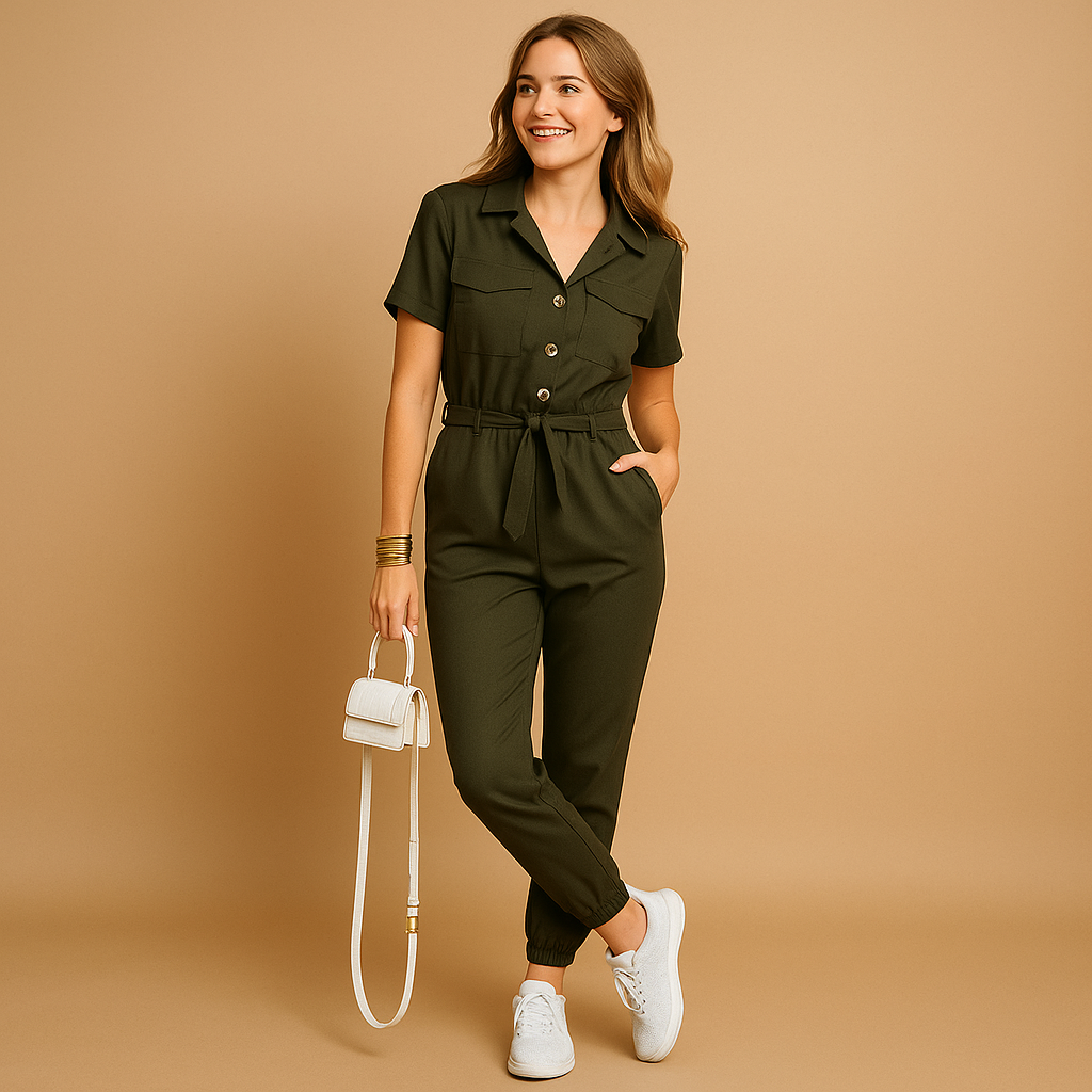 Tailored cargo jumpsuit for women | Harper