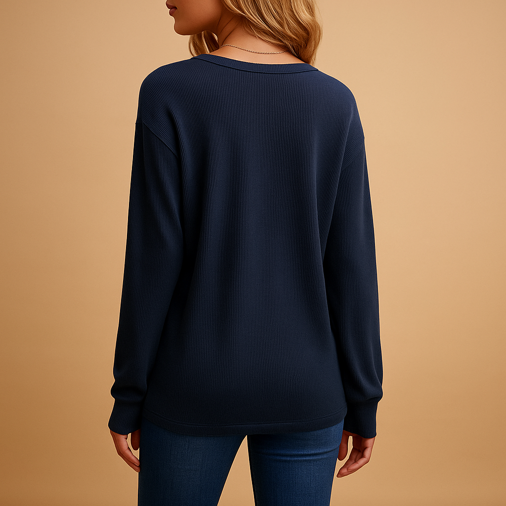 V-neck blouse with button details for women | Isla