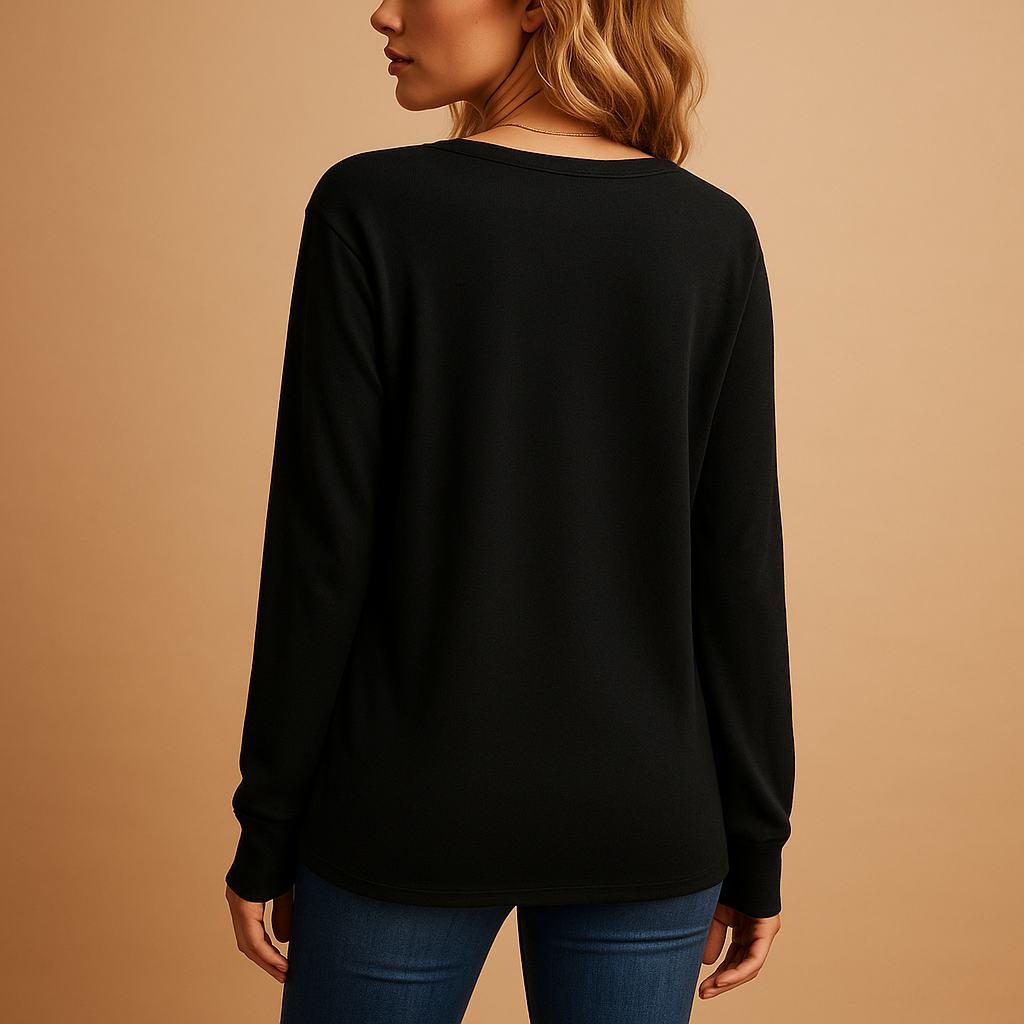 V-neck blouse with button details for women | Isla