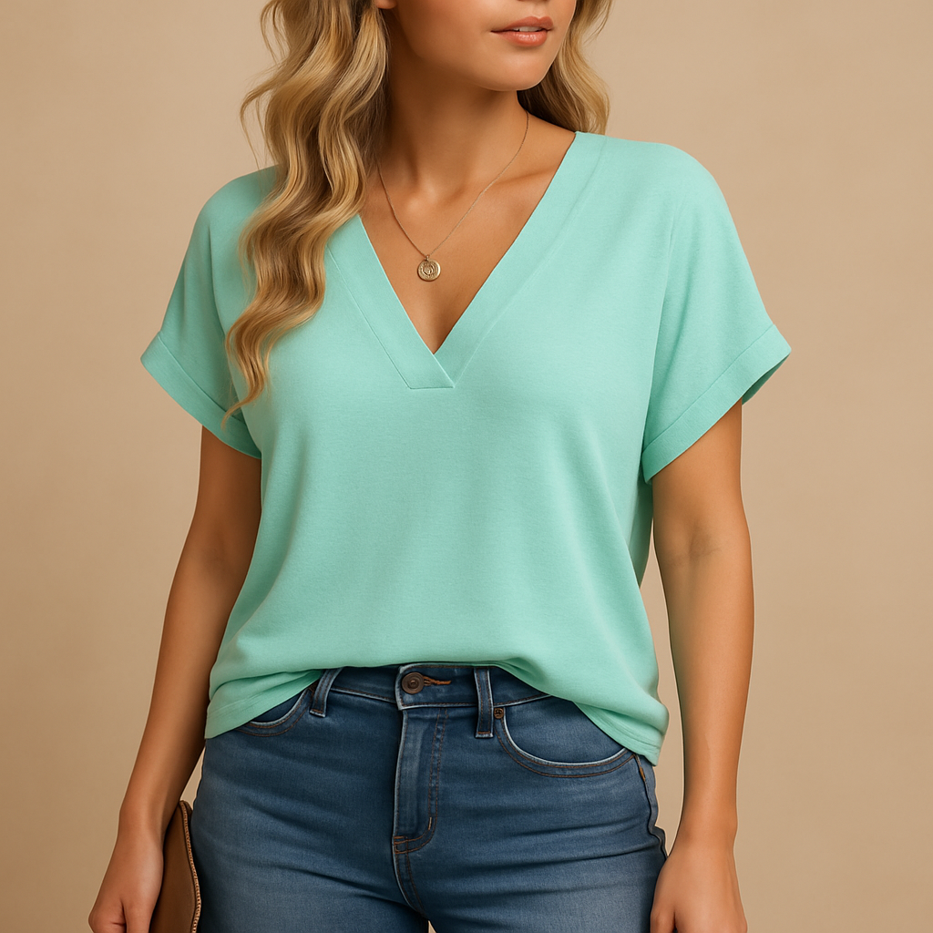 V-neck puff sleeve blouse for women | Clara