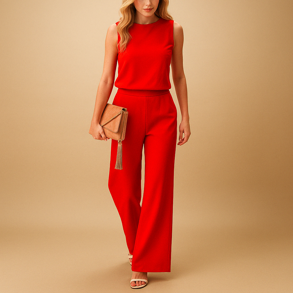 Wide-leg mid-waist elegant jumpsuit for women | Sierra