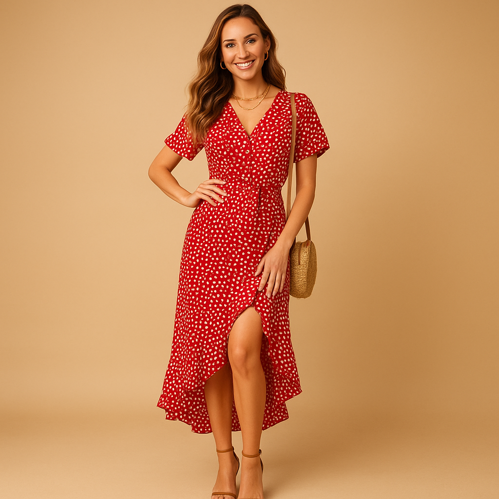 Wrap dress with V-neck for women | Aurora