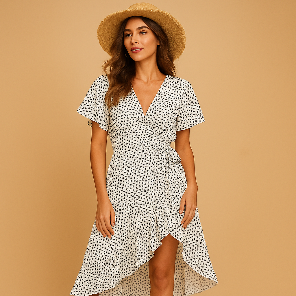 Wrap dress with V-neck for women | Aurora