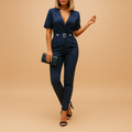 Elegant V-neck jumpsuit for women | Aria