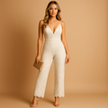 Lace V-neck jumpsuit for women | Sienna