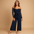 Off-shoulder lace jumpsuit for women | Serena