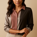 Striped satin blouse for women | Clarissa